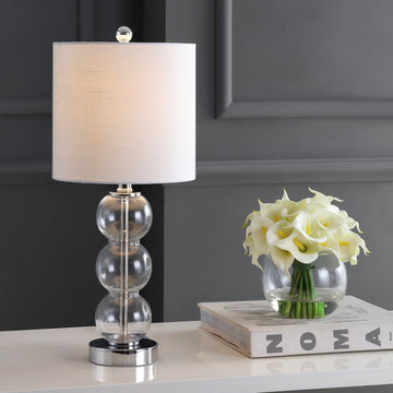 February 21" Glass/Metal LED Table Lamp - JONATHAN Y